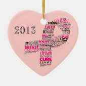 Inspirierend Brustkrebs-Bewusstseins-Band Keramik Ornament (Vorne)