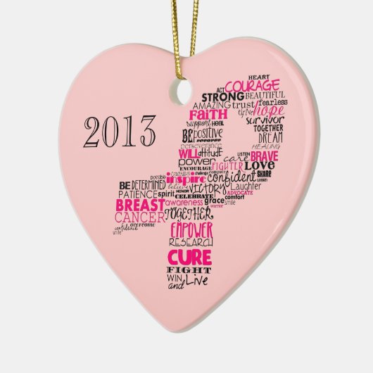 Inspirierend Brustkrebs-Bewusstseins-Band Keramik Ornament (Links)