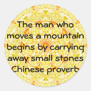 Inspirierend chinesisches Sprichwort Runder Aufkleber