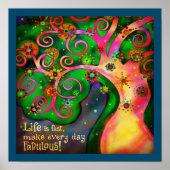 Inspirierend farbenfrohe Trendkultur macht das Leb Poster (Vorne)