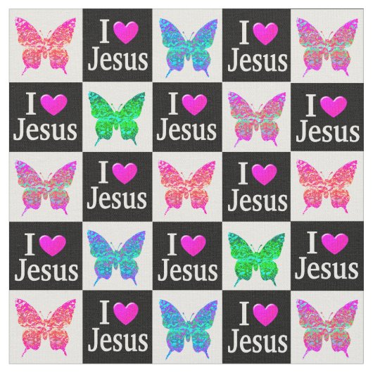 INSPIRIEREND FARBSCHNITT I LIEBE JESUS FABRIC STOFF (Nahaufnahme)
