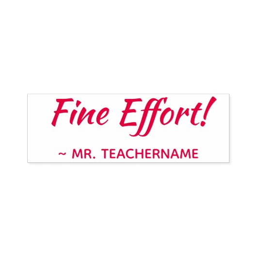 Inspirierend "Fine Effort!" Tutor Rubber Briefmark Permastempel (Design)