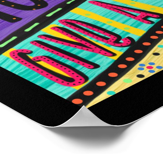 Inspirierend fröhliches buntes Klassenangebot Poster (Ecke)