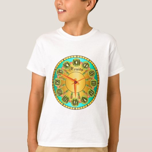 Inspirierend Fruchtdesign Metallische Blaue Uhr T-Shirt (Vorderseite)