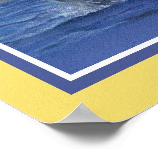 Inspirierend Fun Whale Print - Gelbe Grenze Poster (Ecke)