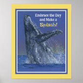 Inspirierend Fun Whale Print - Gelbe Grenze Poster (Vorne)
