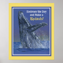 Inspirierend Fun Whale Print - Gelbe Grenze Poster