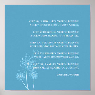 Inspirierend   Gandhi Zitat Positives Denken Poster