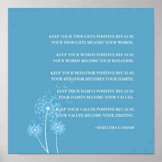 Inspirierend | Gandhi Zitat Positives Denken Poster