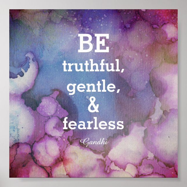 inspirierend Gandhi Zitat Poster Aquarell (Vorne)