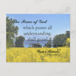 Inspirierend Gelbe Blume Meadow Hill Lake Beileid Postkarte