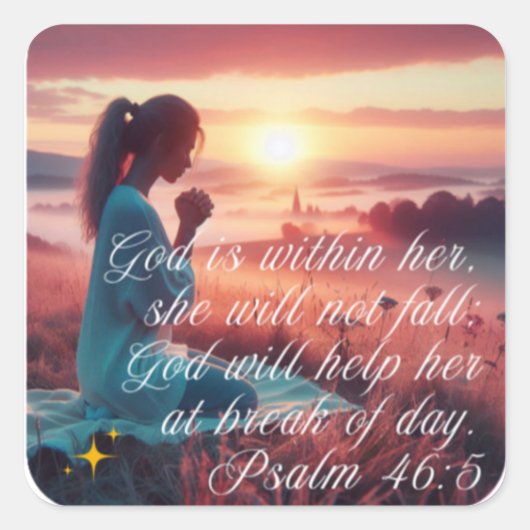 'Inspirierend Glaube' Quadratischer Aufkleber (Vorderseite)