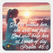 'Inspirierend Glaube' Quadratischer Aufkleber (Vorderseite)