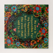 Inspirierend Glück schätzt grüne Blüte Puzzle (Horizontal)