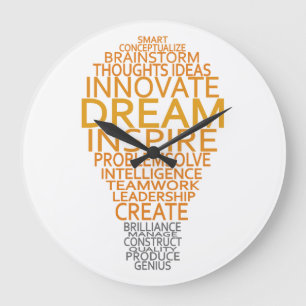 Inspirierend Glühlampegewohnheits-Wanduhr Große Wanduhr