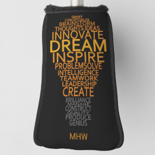 Inspirierend Glühlampegewohnheitsmonogramm Golf Headcover