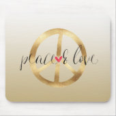 Inspirierend Goldfriedenszeichen-Herz Mousepad (Vorne)