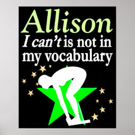 INSPIRIEREND GRÜNE PERSONALISIERTE SCHWIMMERPOSTER POSTER