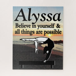 INSPIRIEREND GYMNAST BALANCE BEAM PERSONALISIERT P PUZZLE