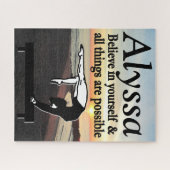 INSPIRIEREND GYMNAST BALANCE BEAM PERSONALISIERT P PUZZLE (Horizontal)