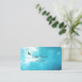 Inspirierend hochfliegender Falke im Himmel Visitenkarte (Stehend Vorderseite)