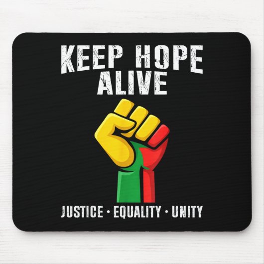 Inspirierend, Hoffnung bleibt lebendig, schwarzer Mousepad (Vorne)