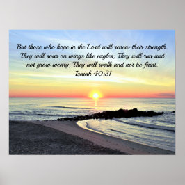 Inspirierend Isaiah 40:31 Sonnenaufgang-Bibelverse Poster