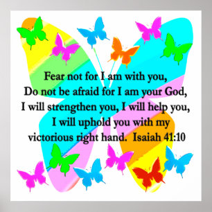 INSPIRIEREND ISAIAH 41:10 BIBLE VERSE DESIGN POSTER