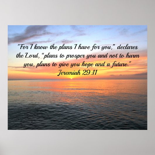 INSPIRIEREND JEREMIAH 29:11 SONNENREISE "PLANS FOR POSTER (Vorne)