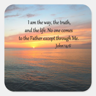 INSPIRIEREND JOHN 14:6 SUNRISE FOTO DESIGN QUADRATISCHER AUFKLEBER