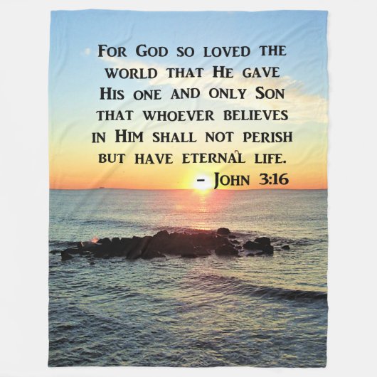 INSPIRIEREND JOHN 3:16 SUNRISE FOTO DESIGN FLEECEDECKE (Vorderseite)