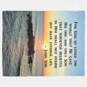 INSPIRIEREND JOHN 3:16 SUNRISE FOTO DESIGN FLEECEDECKE (Vorderseite (Horizontal))