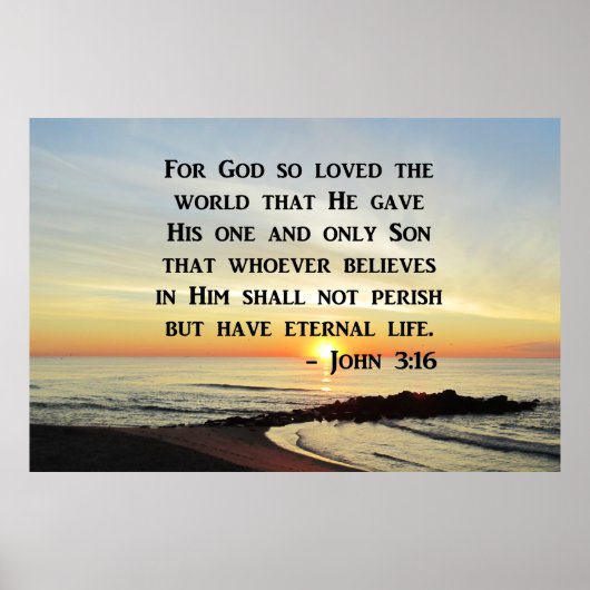 INSPIRIEREND JOHN 3:16 SUNRISE FOTO DESIGN POSTER (Vorne)