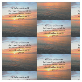 INSPIRIEREND JOHN 3:16 SUNRISE FOTO FABRIC STOFF