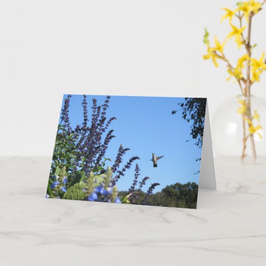 Inspirierend Kolibrikarte Karte (Gelbe Blume)