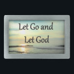 INSPIRIEREND LASS GO UND LASSEND GOD-FOTO RECHTECKIGE GÜRTELSCHNALLE<br><div class="desc">Genießen Sie Ihre Freiheit, ein Kind Gottes zu sein mit dieser inspirierend Erholung und spirituellen Slogan Lass Go und Lass Gott auf einem schönen Sonnenaufgang Foto Design. Glaube an den Power Gottes, dein Leben zu verändern, um glücklich, fröhlich und frei zu sein. Zeigen Sie Ihr Vertrauen in den Power Gottes...</div>