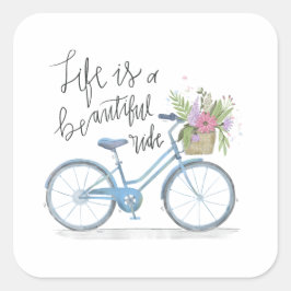 Inspirierend Leben ist ein wunderschönes Rickaufkl Quadratischer Aufkleber