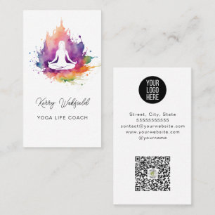 inspirierend Leben Yoga Coach Wellness Visitenkarte