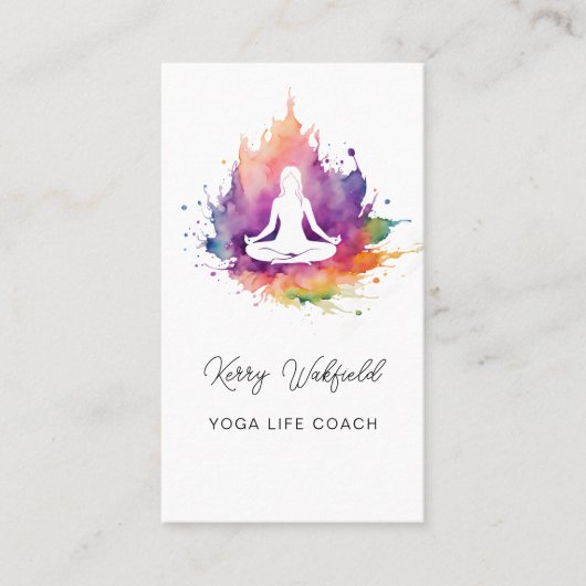 inspirierend Leben Yoga Coach Wellness Visitenkarte (Vorderseite)