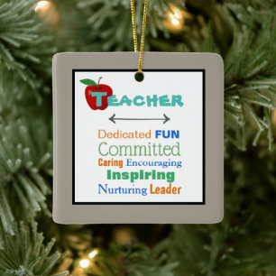 Inspirierend Lehrer Weihnachtsbaum-Ornament Keramikornament