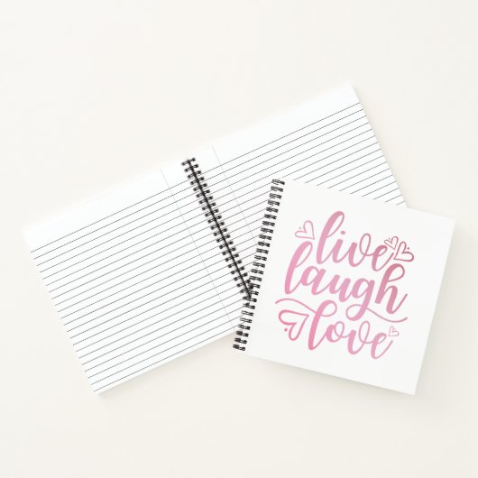 Inspirierend Live-Liebe lacht Zitat | Notebook Notizblock (Innenseite)