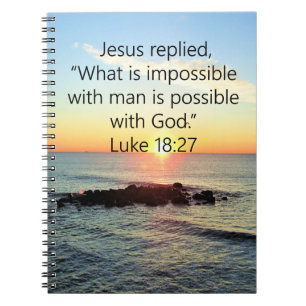 INSPIRIEREND LUKE 18:27 SONNENRISE FOTO DESIGN NOTIZBLOCK