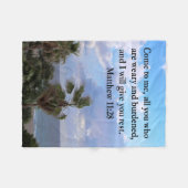 INSPIRIEREND MATTHEW 11:28 SCRIPTURE-DESIGN FLEECEDECKE (Vorderseite (Horizontal))