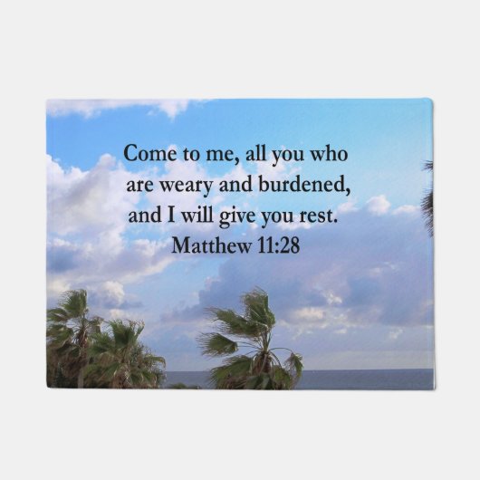 INSPIRIEREND MATTHEW 11:28 SCRIPTURE-DESIGN FUßMATTE (Vorderseite)