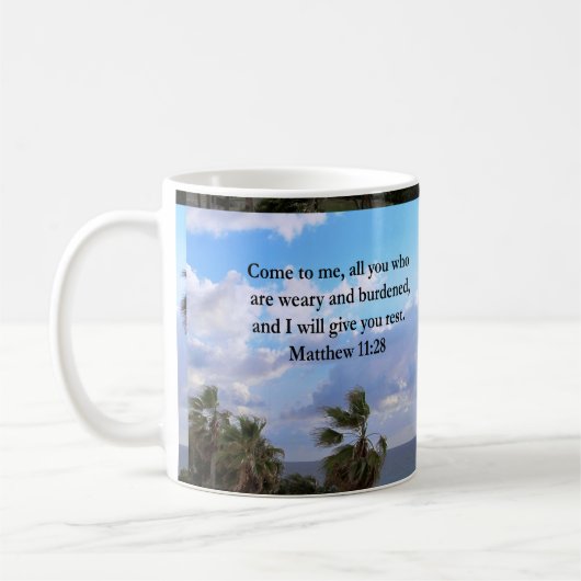 INSPIRIEREND MATTHEW 11:28 SCRIPTURE-DESIGN KAFFEETASSE (Links)