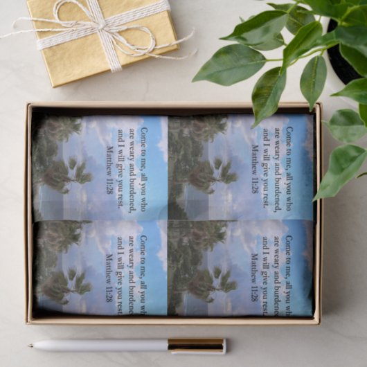 INSPIRIEREND MATTHEW 11:28 SCRIPTURE-DESIGN SEIDENPAPIER (Geschenk)