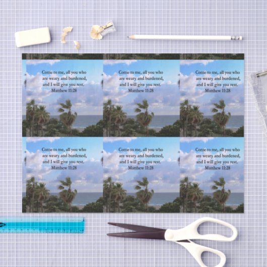 INSPIRIEREND MATTHEW 11:28 SCRIPTURE-DESIGN SEIDENPAPIER (Handwerk)