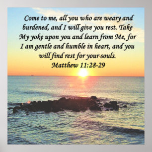 INSPIRIEREND MATTHEW 11:28 SONNENRISE FOTO DESIGN POSTER