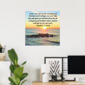 INSPIRIEREND MATTHEW 11:28 SONNENRISE FOTO DESIGN POSTER (Heimbüro)