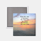 INSPIRIEREND MATTHEW 19:26 SONNENRISE-FOTO MAGNET (Vorderseite/Rückseite)